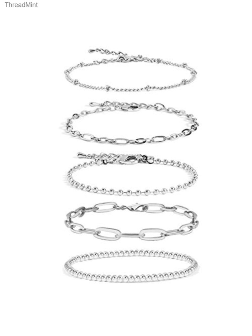 14K Gold Plated Link Chain Bracelet Set Hypoallergenic Non Tarnish Dainty